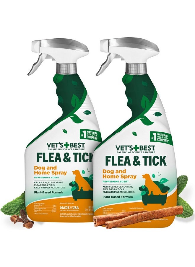 Vet's Best Vet's Best Flea and Tick Home Spray - Flea Treatment for Dogs and Home - Plant-Based Formula - 32 Ounces, 2 Pack  - Image 1