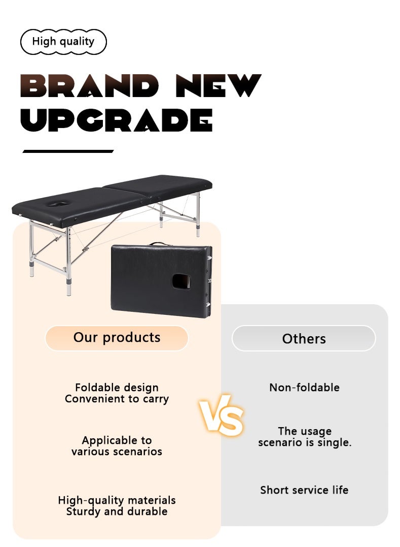 Folding Massage Bed, Beauty Bed With Facial Hole, SPA Bed, A Must-Have For Home And Professional Beauty Salons - Image 2