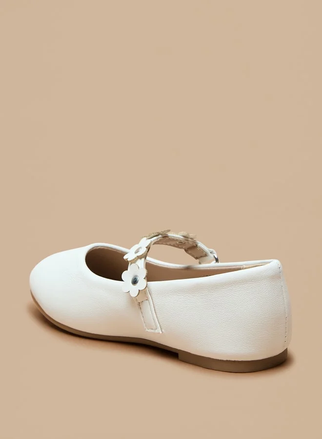 فلورا بيلا من شو إكسبرس Flower Accent Ballerina Shoes with Hook and Loop Closure