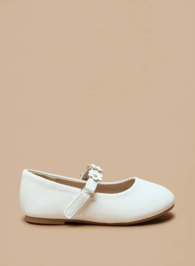 فلورا بيلا من شو إكسبرس Flower Accent Ballerina Shoes with Hook and Loop Closure