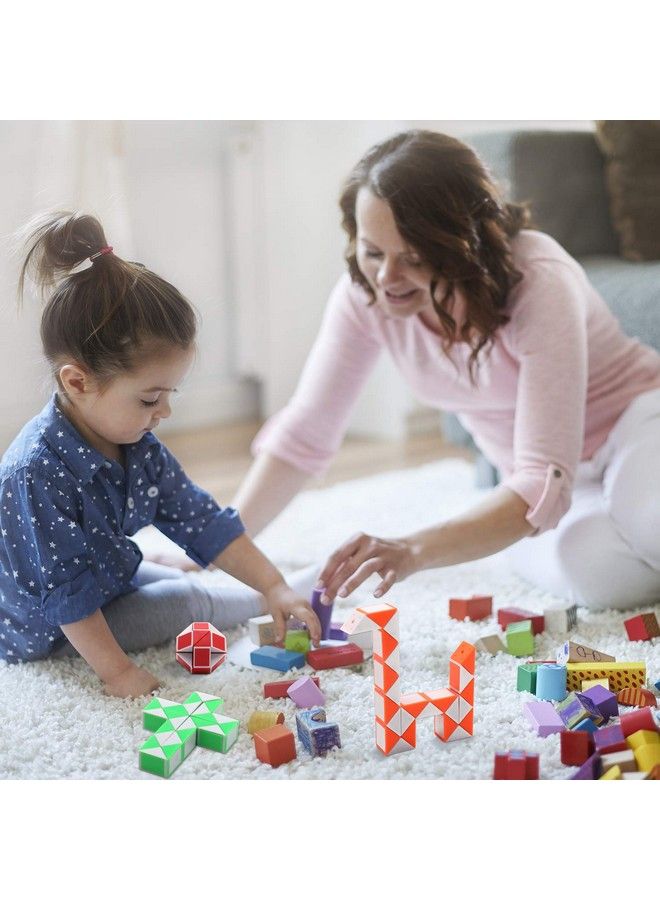 Sunshane 24 Pack 24 Blocks Magic Snake Cube, Mini Snake Speed Cubes, Twist Puzzle Toys For Kids Party Bag Fillers, Party Favours, Random Color - Image 5