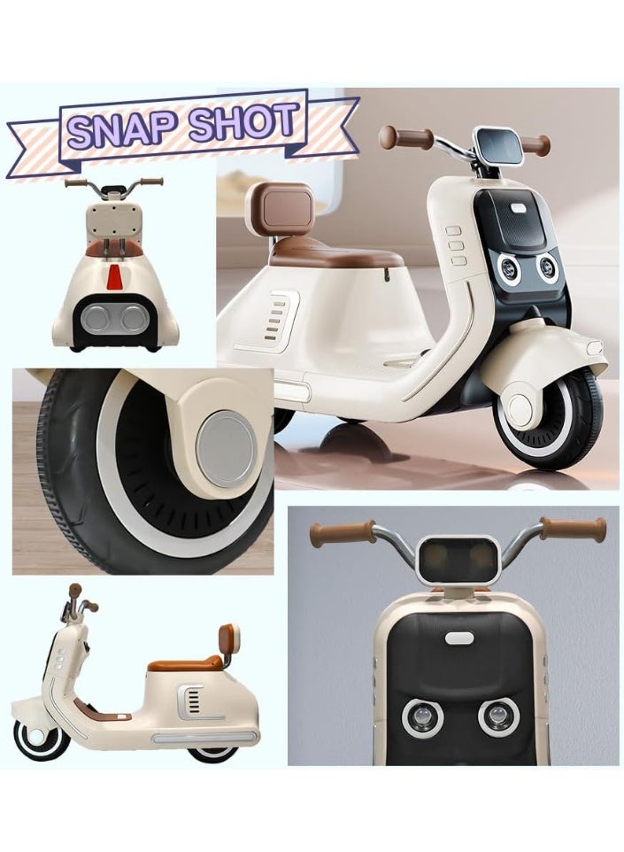 Kids Toy Electric Classic 2-Wheeled Retro-Style Ride-On Scooter with Remote Control - Image 3