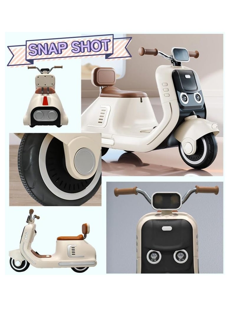 Kids Toy Electric Classic 2-Wheeled Retro-Style Ride-On Scooter with Remote Control - Image 4