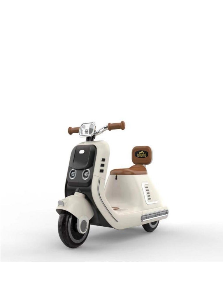 Kids Toy Electric Classic 2-Wheeled Retro-Style Ride-On Scooter with Remote Control - Image 1