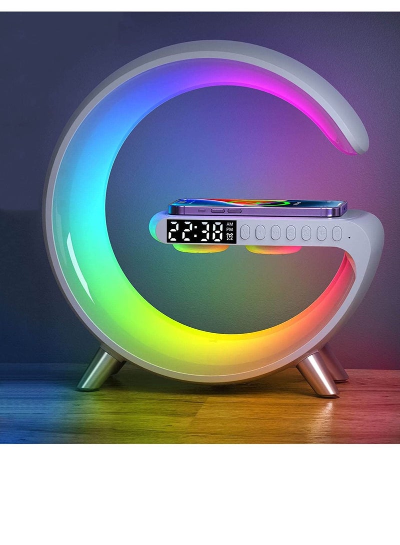 GENNEXT Smart Atmosphere Lamp Bluetooth Speaker Wireless Charger Alarm Clock - Image 1