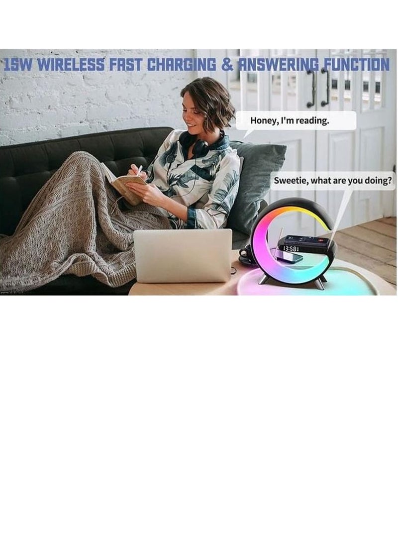 GENNEXT Smart Atmosphere Lamp Bluetooth Speaker Wireless Charger Alarm Clock - Image 4