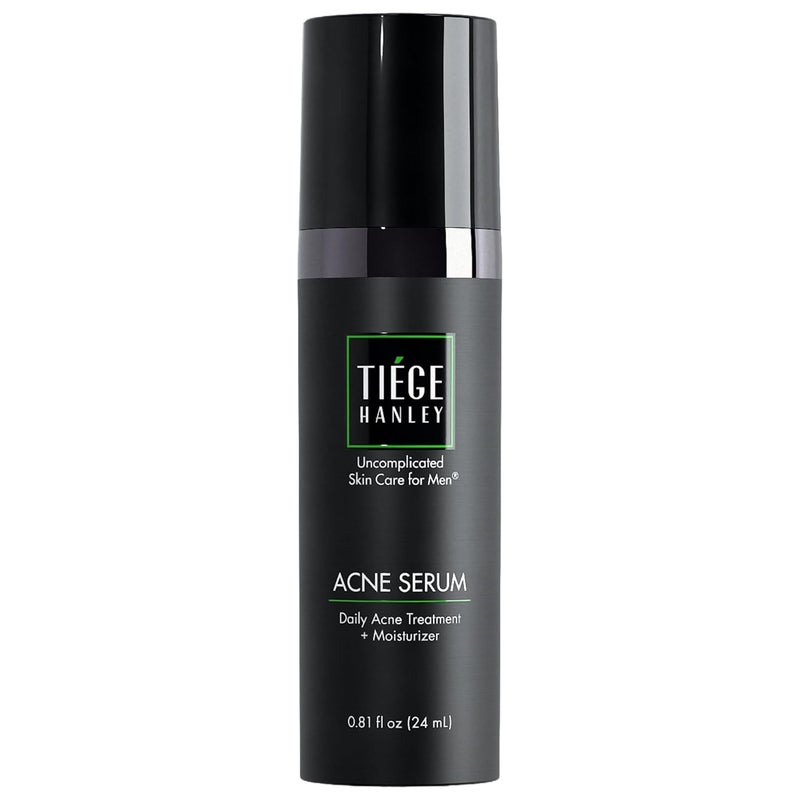 Tiege Hanley Mens Acne Serum for Face  Lightweight Facial Acne Serum with Salicylic Acid Granactive Complex  Tea Tree Oil for Blackheads Open Pores  Redness  Moisturizer for Oily Skin