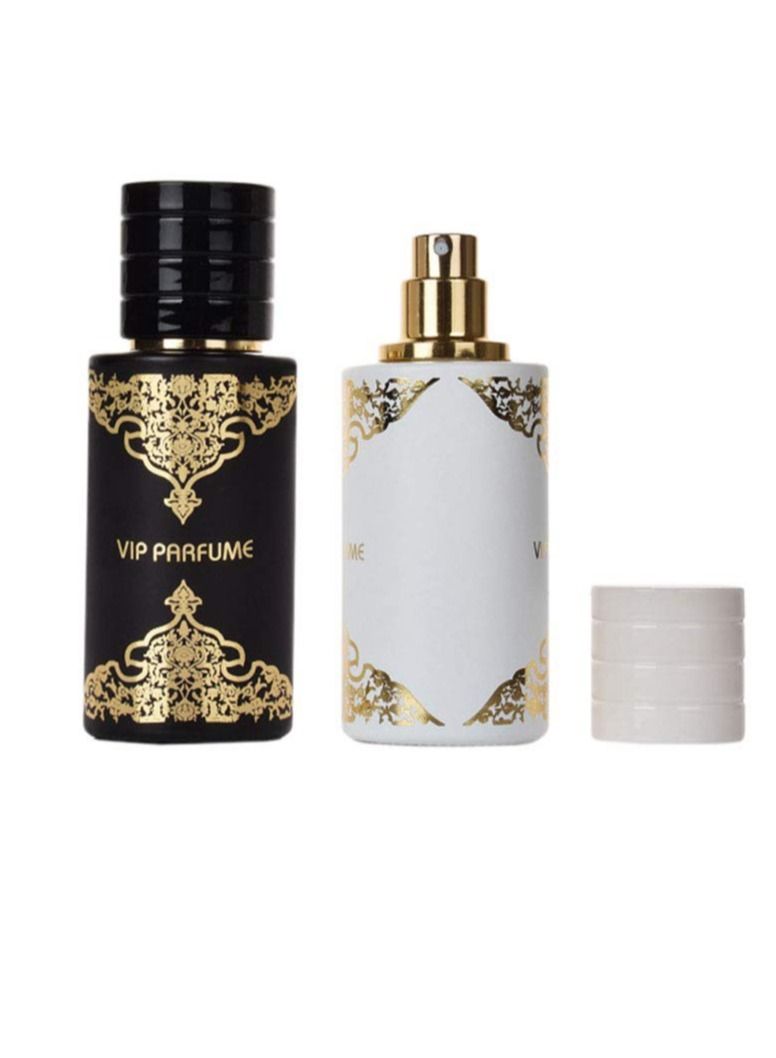 SYOSI 2 Pcs 50ml/1.7oz Glass Spray Bottle, Refillable Perfume Atomizer Fine Mist Bottles Travel Cosmetic Sample Essential Oil Fragrance Sprayer Containers(black&white) - Image 1