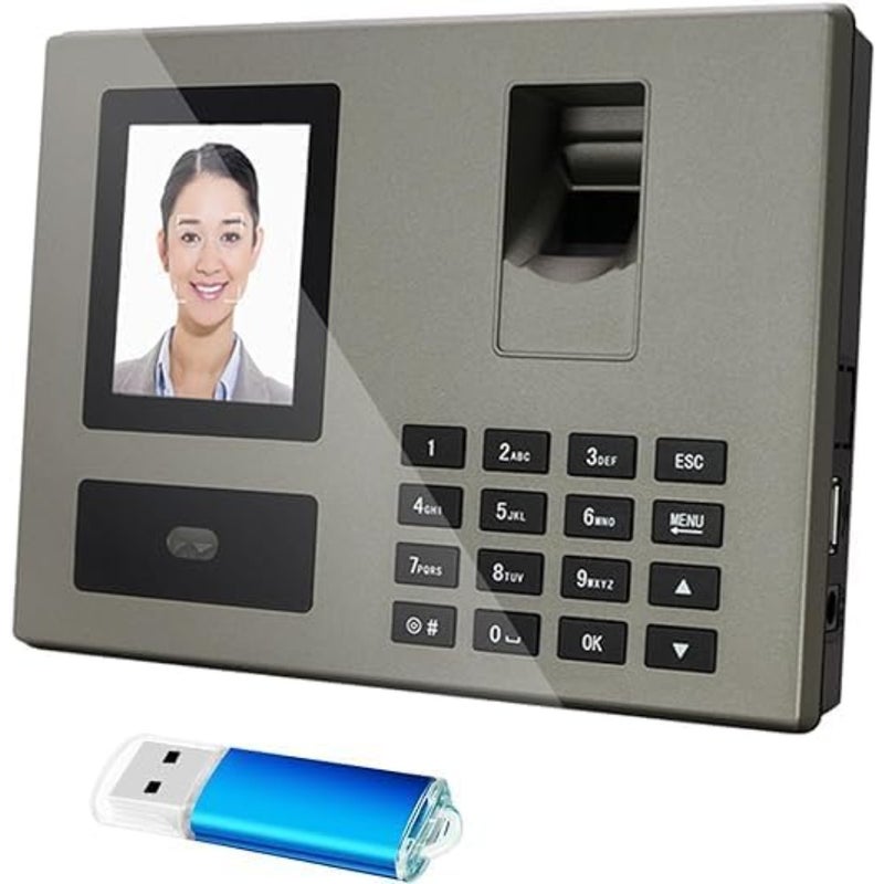 Intelligent Biometric Attendance Machine with Facial Recognition, Fingerprint and Password, 2.8in TFT Screen, Dual-Camera Fast Identification, 8 Languages, Large Storage - Intelligent Biometric Attendance Machine - Image 2