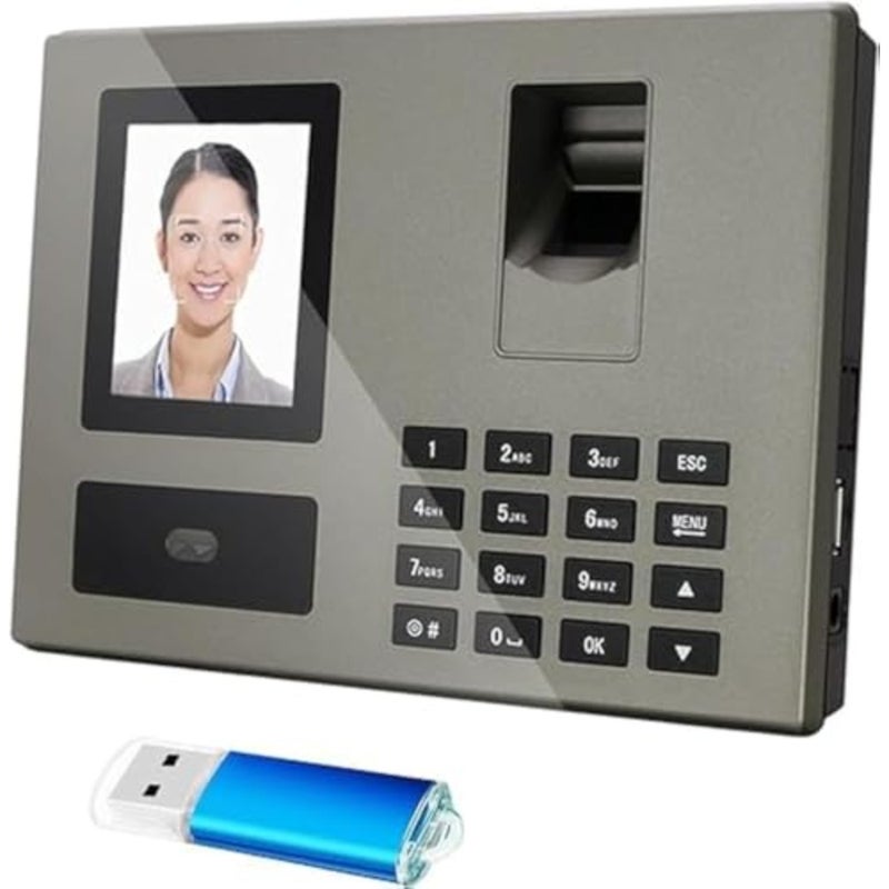 Intelligent Biometric Attendance Machine with Facial Recognition, Fingerprint and Password, 2.8in TFT Screen, Dual-Camera Fast Identification, 8 Languages, Large Storage - Intelligent Biometric Attendance Machine - Image 1