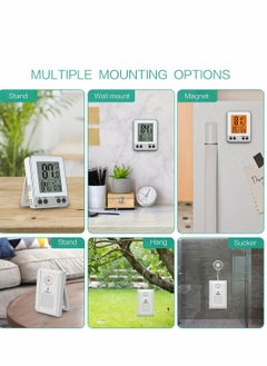 Excefore Indoor Outdoor Thermometer, Wireless Hygrometer Monitor, Digital Thermometer with Remote Sensor, Orange Backlight, Tabletop, Magnetic and Wall-Mounted Design for Home, Greenhouses, Baby Room  - Image 4