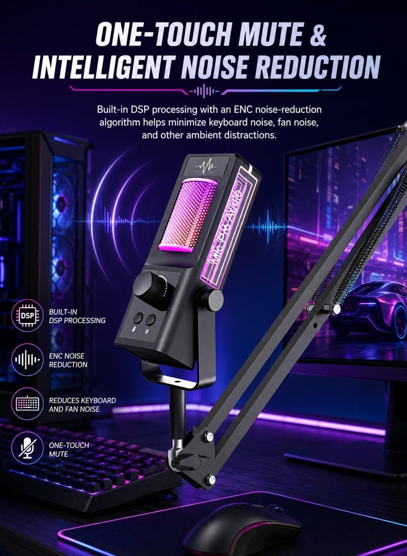 مايكروفون USB كوندنسر مع خاصية إلغاء الضوضاء، مثالي للبث المباشر والألعاب - Image 4