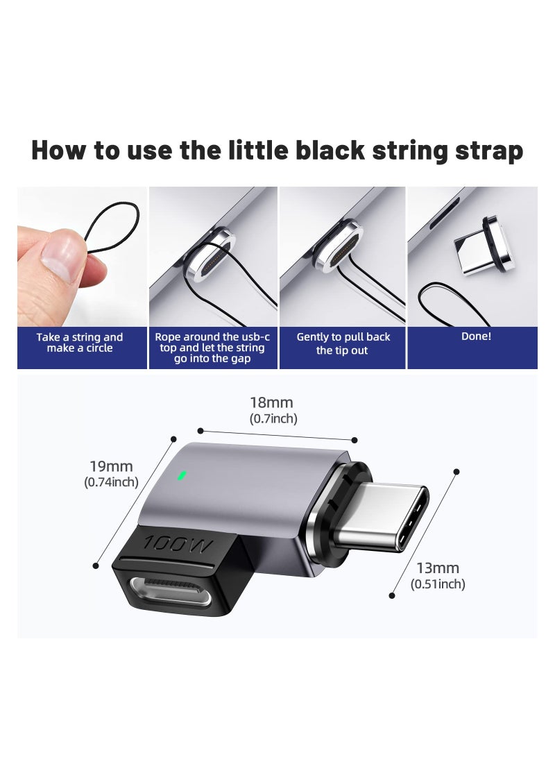 SYOSI USB C Magnetic Adapter, 2 Pack Magnetic USB C Adapter, 11Pins Right Angle USB C 90 Degree Adapter with PD 100w Charge USB2.0 480Mbps Data Transfer Compatible with MacBook Pro/Air USB-C Laptop/Devices - Image 5