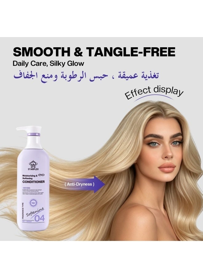 STARPLEX Moisturizing Conditioner 500ml - Pro Softening Daily Formula | Deep Nourishment & Frizz Control | Smoothing & Detangling for Easy Combing - Image 1