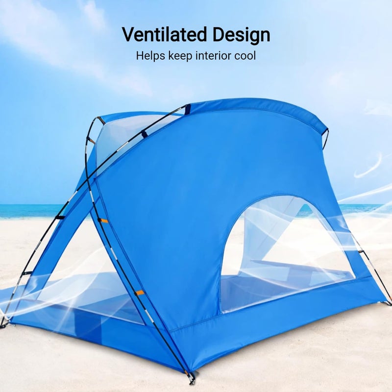 Etto Beach Tent, Portable Sun Shelter for 2/3/4/6-8 Person with UPF 50+ UV Protection, Easy Setup Waterproof Beach Shade Canopy Cabana for Family Outdoor and Picnics, Fishing with Carrying Bag - Image 5