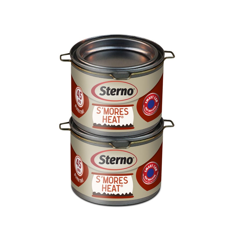 Sterno S'mores Heat Ethanol Fuel Can - Ethanol Gel Cans with 45-Minute Burn Time, Chafing Dish Fuel Cans & Gel Fuel Cans for Fire Bowl - Fuel Cans for Food Warmer, Fondue, & Buffet Kit - Pack of 2 - Image 1