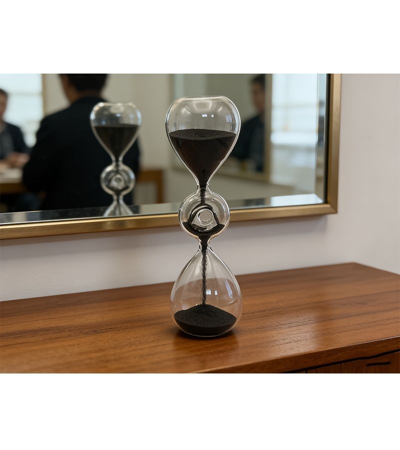 1pc Sand Timer Clock Black Sand Modern Round Desk Decorative Office Decor - Image 4