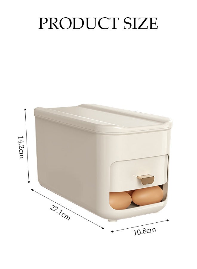 DUNISO Egg Holder Storage 2 Row Automatic Rolling Egg Container Stackable Household Egg Storage Box Shockproof and Drop-Proof Food Storage Container Plastic Egg Organizer for Kitchen Refrigerator Pantry Counter Food Preservation Meal Planning - Image 4