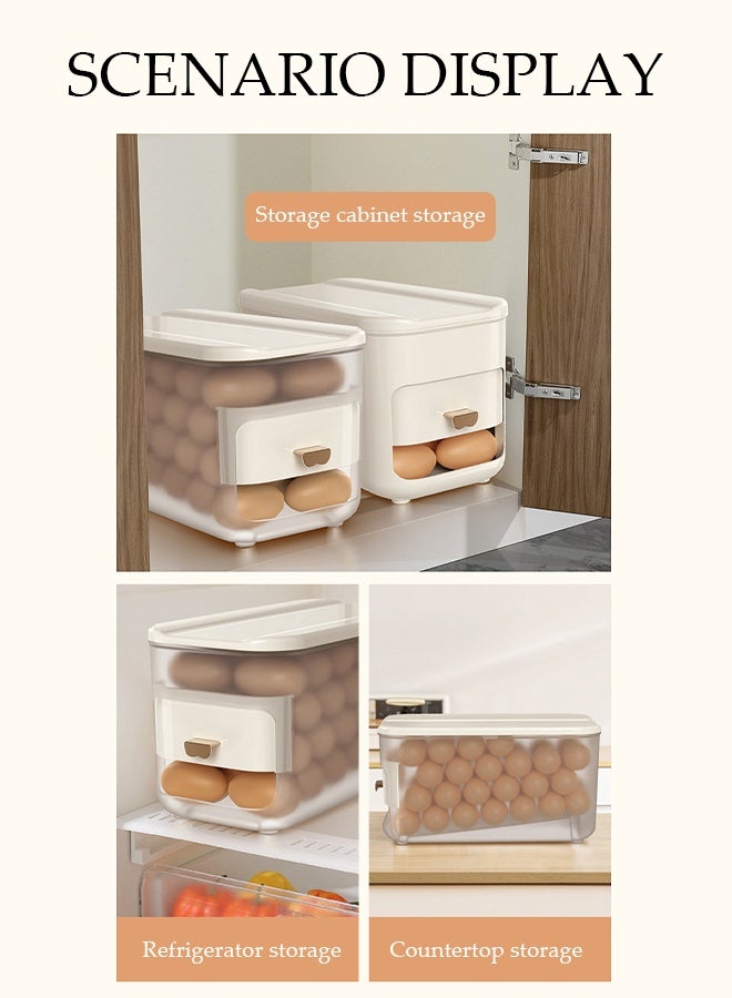 DUNISO Egg Holder Storage 2 Row Automatic Rolling Egg Container Stackable Household Egg Storage Box Shockproof and Drop-Proof Food Storage Container Plastic Egg Organizer for Kitchen Refrigerator Pantry Counter Food Preservation Meal Planning - Image 3