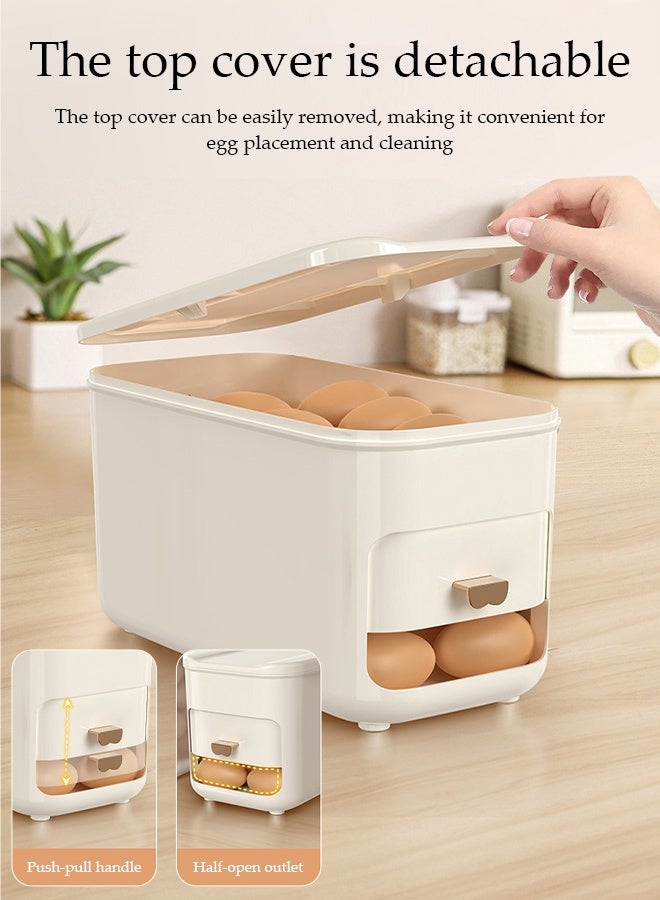 DUNISO Egg Holder Storage 2 Row Automatic Rolling Egg Container Stackable Household Egg Storage Box Shockproof and Drop-Proof Food Storage Container Plastic Egg Organizer for Kitchen Refrigerator Pantry Counter Food Preservation Meal Planning - Image 2