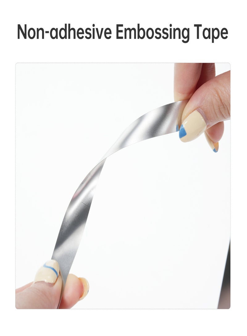 Aluminum 3D Manual Embossing Tape Non-Adhesive Metal Label Maker Refill Compatible with DYMO Label Makers M1011/M11 - 1 Roll 12mm*4.8m - Image 2