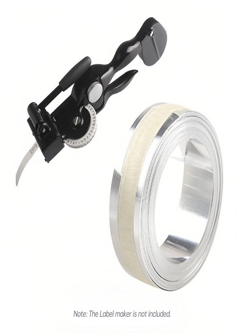 Aluminum 3D Manual Embossing Tape Non-Adhesive Metal Label Maker Refill Compatible with DYMO Label Makers M1011/M11 - 1 Roll 12mm*4.8m - Image 3