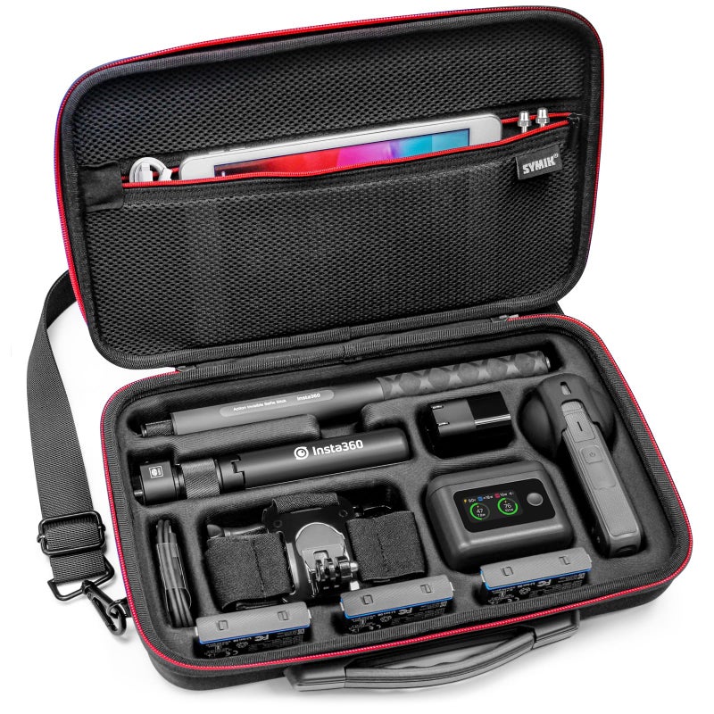 SYMIK S320-X Carrying Case for Insta360 X5 X4 Air, Anti-water Splash, Anti-shock Compact Travel Bag with Shoulder Strap, Handy Handle, Protective Storage Nylon Case for Insta 360 X5 X4 Air Accessories - Image 1
