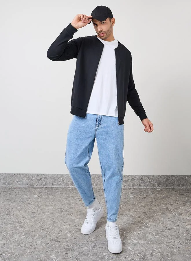 ستايلي جاكيت بومبر فضفاض بسحاب