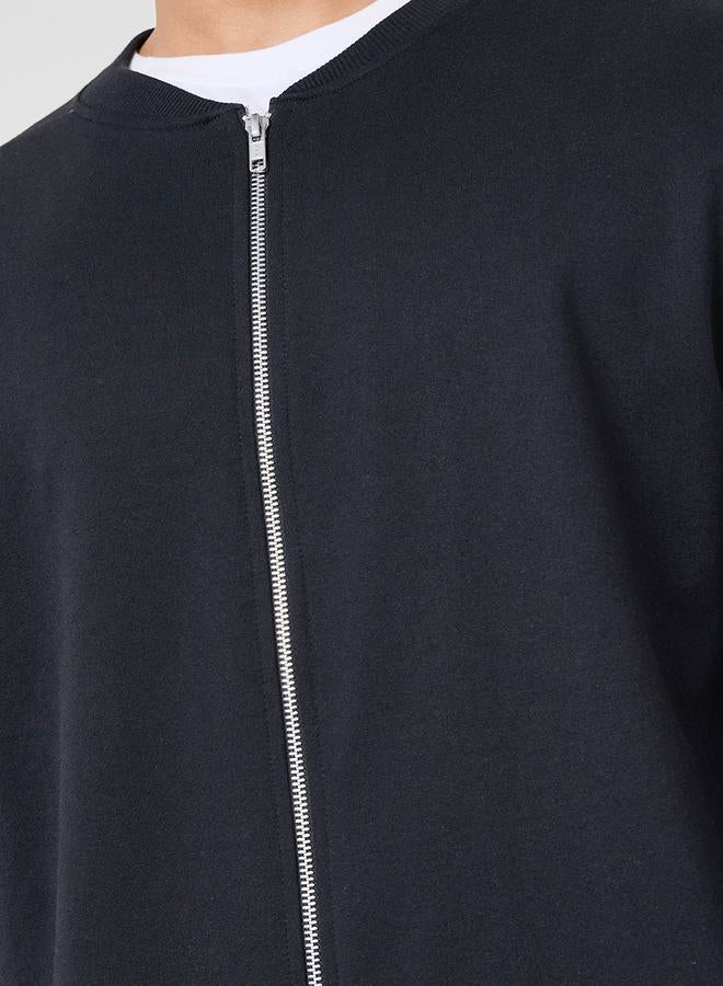 ستايلي جاكيت بومبر فضفاض بسحاب - Image 4