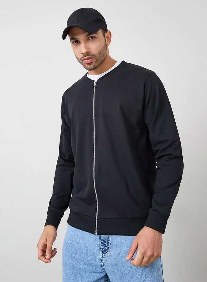 Styli Zip Through Relaxed Bomber Jacket
