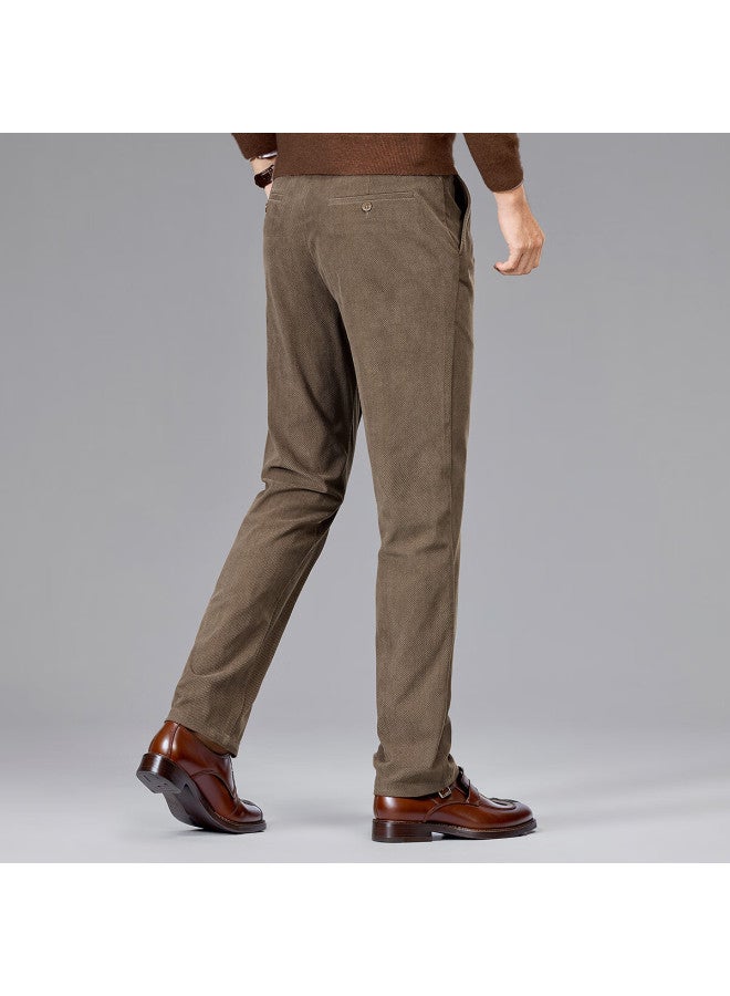 Firs Thickened Corduroy Casual Pants For Men, Warm Straight-leg Autumn Winter Casual Commuting Workwear, Durable And Washable - Image 3