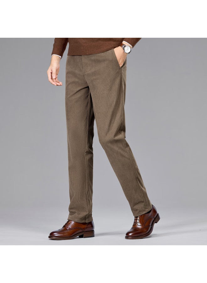 Firs Thickened Corduroy Casual Pants For Men, Warm Straight-leg Autumn Winter Casual Commuting Workwear, Durable And Washable - Image 1