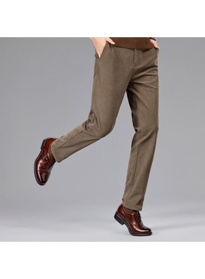 Firs Thickened Corduroy Casual Pants For Men, Warm Straight-leg Autumn Winter Casual Commuting Workwear, Durable And Washable - Image 2