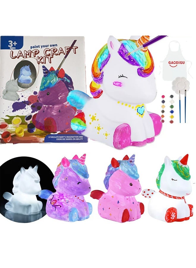 ONE TO FOUR Paint Your Own Unicorn Lamp Kit, Art Supplies Arts & Crafts Kit, Painting kit for Kids 6-12, Arts and Crafts for Kids Ages 8-12, Toys Girls Boy Birthday Gift Ages 3 4 5 6 7 8 9 10 11 12+ - Image 1