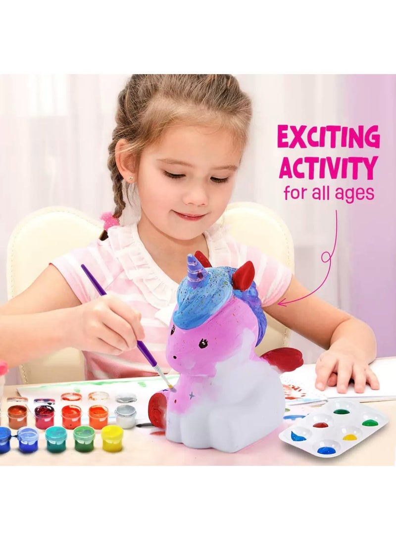 ONE TO FOUR Paint Your Own Unicorn Lamp Kit, Art Supplies Arts & Crafts Kit, Painting kit for Kids 6-12, Arts and Crafts for Kids Ages 8-12, Toys Girls Boy Birthday Gift Ages 3 4 5 6 7 8 9 10 11 12+ - Image 2