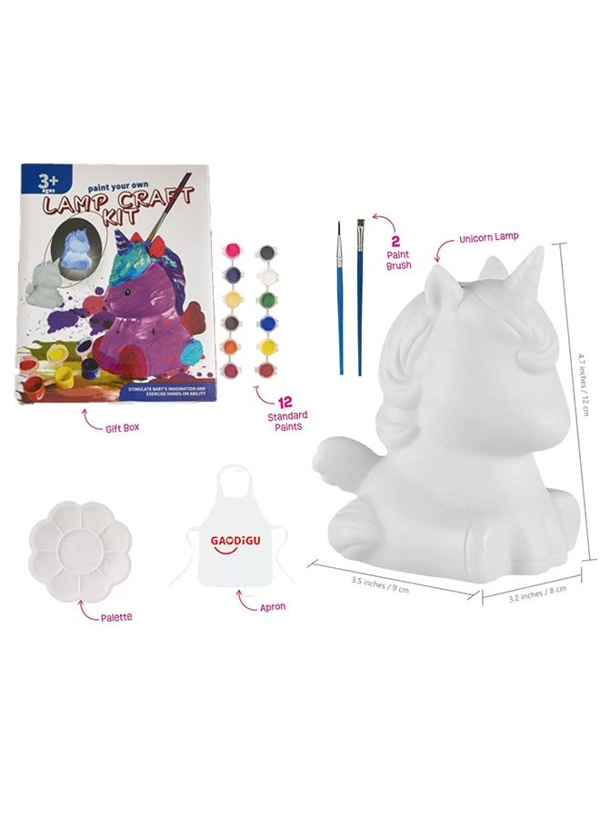 ONE TO FOUR Paint Your Own Unicorn Lamp Kit, Art Supplies Arts & Crafts Kit, Painting kit for Kids 6-12, Arts and Crafts for Kids Ages 8-12, Toys Girls Boy Birthday Gift Ages 3 4 5 6 7 8 9 10 11 12+ - Image 4