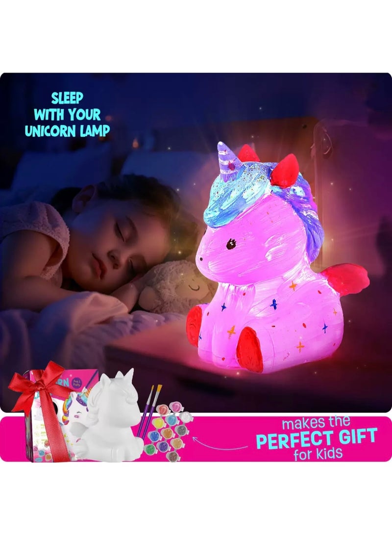 ONE TO FOUR Paint Your Own Unicorn Lamp Kit, Art Supplies Arts & Crafts Kit, Painting kit for Kids 6-12, Arts and Crafts for Kids Ages 8-12, Toys Girls Boy Birthday Gift Ages 3 4 5 6 7 8 9 10 11 12+ - Image 3