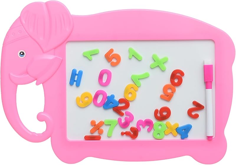 Magnetic Erasable Study Board with Colorful Numbers for Math Skills (25x35cm) - Pink