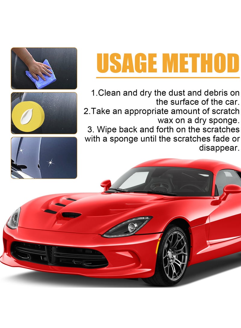 Homonth Car Scratch Removal Wax,Car Scratch Repair Kit, Car Paint Scratch Repair Agent, Car Scratch Remover, Grinding Polishing Restorer Paste with Sponge, Erase Car Scratches (60ML) - Image 2