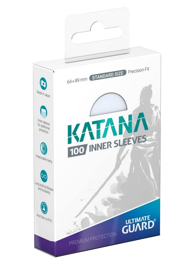 Ultimate Guard ألتيميت غارد كاتانا أكمام بطاقات داخلية، 100 أكمام بحجم قياسي TCG، 66 × 91 مم، شفافة، أكمام بطولات، بدون PVC وخالية من الأحماض، تغليف مزدوج مثالي - Image 1