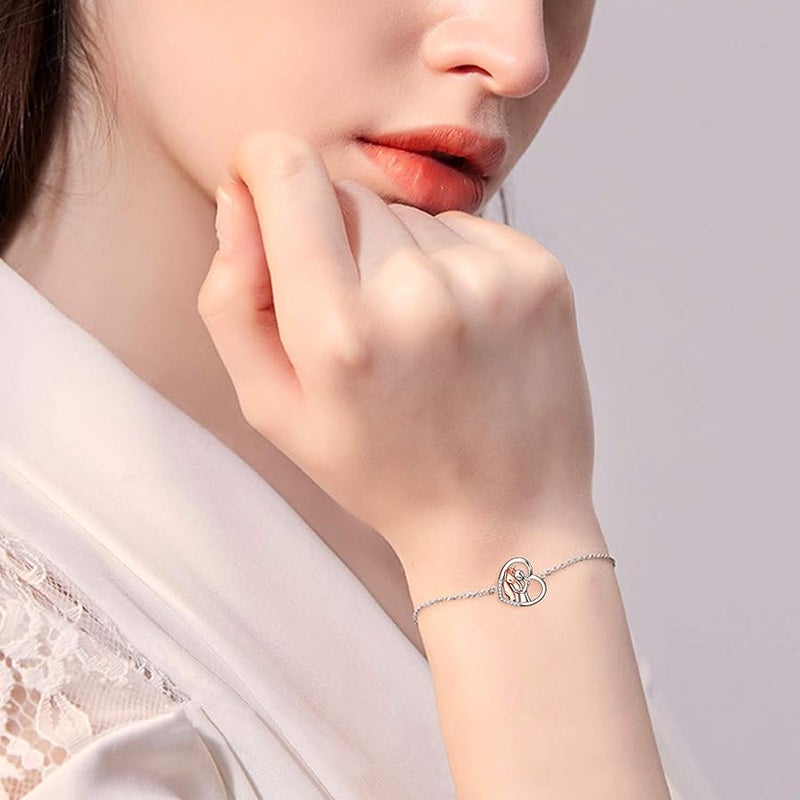YFN Horse Jewelry Gift 925 Sterling Silver Girls Horse Adjustable Bracelet for Women Girls, Crystal, Cubic Zirconia, - Image 5