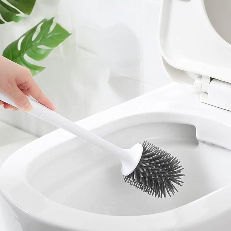 Toilet Cleaning Brush Flexible Head Separate Holder Quick Drying Base Imported Materials - Image 2