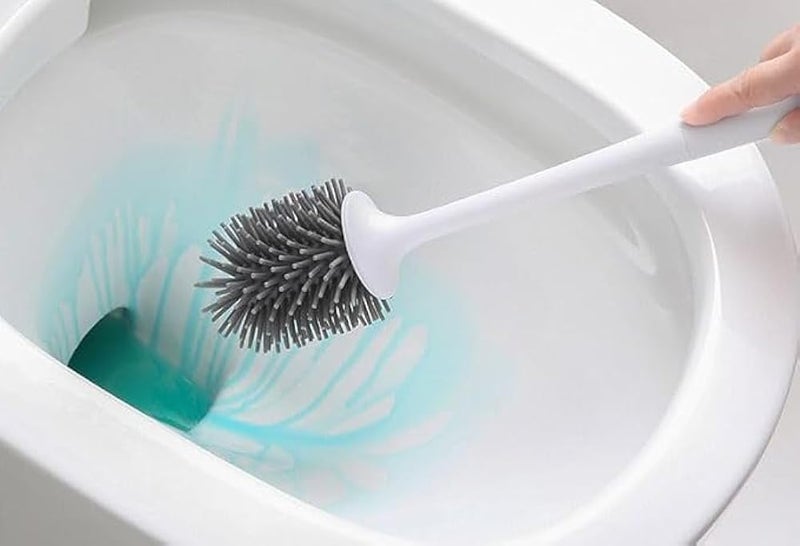 Toilet Cleaning Brush Flexible Head Separate Holder Quick Drying Base Imported Materials - Image 3