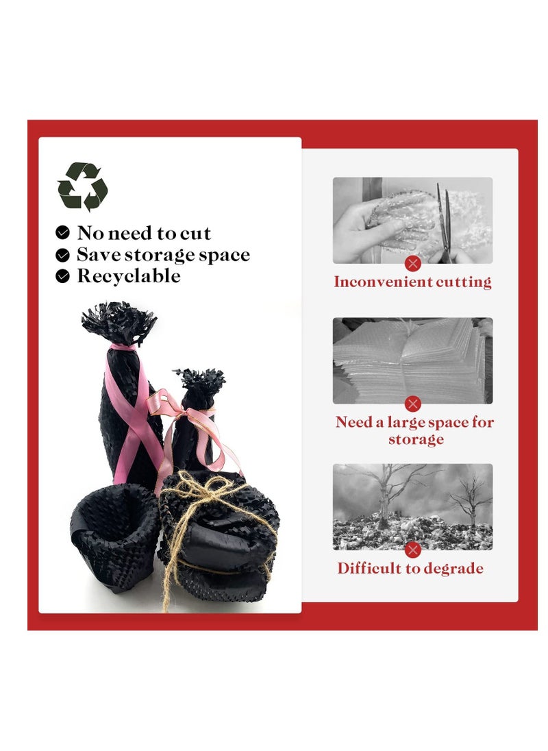 SYOSI - Honeycomb Packing Paper Roll 15" x 131"- Innovative and Eco-Friendly Cushioning Alternative for Fragile Items- Recyclable and Space-Saving Moving Supplies Protective Packaging Material(Black) - Image 1