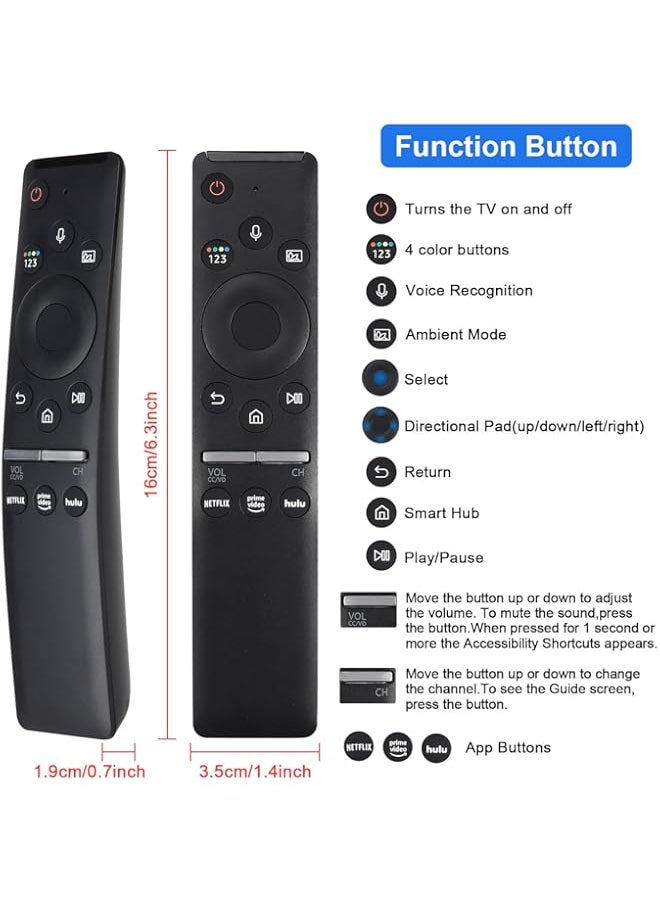 New Voice Remote Control BN59-01312A Compatible with Samsung 4K LCD LED QLED UHD Smart TVs and Samsung 6 7 8 9 Series Remote Control with Netflix and Prime Video Buttons Support Voice Function