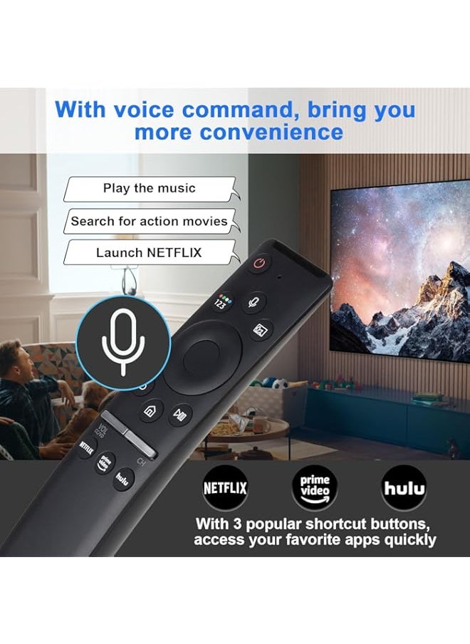 New Voice Remote Control BN59-01312A Compatible with Samsung 4K LCD LED QLED UHD Smart TVs and Samsung 6 7 8 9 Series Remote Control with Netflix and Prime Video Buttons Support Voice Function