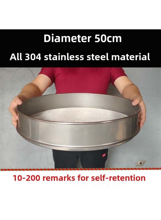 Postage 10-60CM Flour Sieve 10-200 Mesh Thickened 304 Stainless Steel Screen Standard Yellow One-Specification:All 304 Stainless Steel Diameter 50cm★-Colour:120 Mesh (0.125 Mm) Toner Carrier★ - Image 1