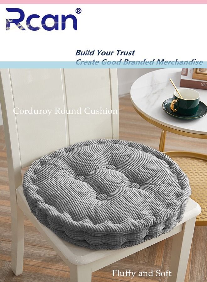Rcan Chair Cushion Pillow Bay Window Tatami Mat Corduroy Cushion Thickened Round Soft Skin Friendly Backrest Yoga Meditation Cushion Suitable for Office Family Car Tables and Chairs School - Image 1