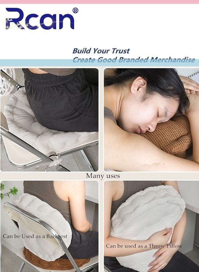 Rcan Chair Cushion Pillow Bay Window Tatami Mat Corduroy Cushion Thickened Round Soft Skin Friendly Backrest Yoga Meditation Cushion Suitable for Office Family Car Tables and Chairs School - Image 5