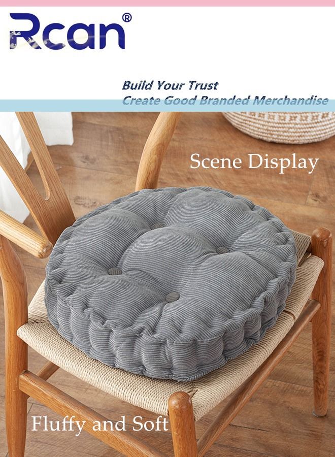Rcan Chair Cushion Pillow Bay Window Tatami Mat Corduroy Cushion Thickened Round Soft Skin Friendly Backrest Yoga Meditation Cushion Suitable for Office Family Car Tables and Chairs School - Image 2